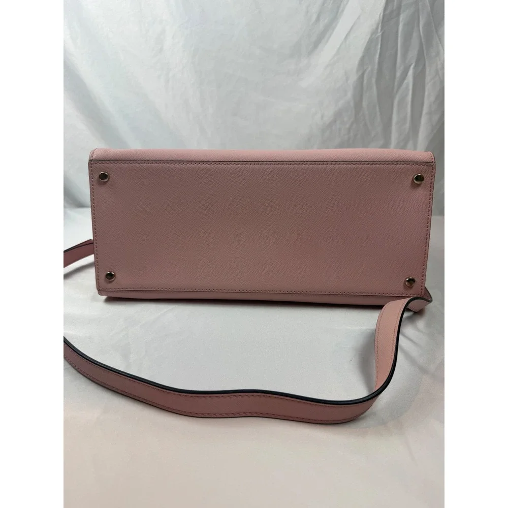 Kate‎ Spade Pink Saffiano Leather Satchel Crossbody Bag Dust Bag #mc